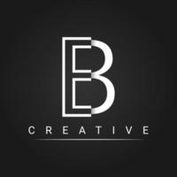 Initials Letter B, EB. Logo Design Template, Simple and Clean Design With a Black Background vector