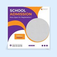 New school Admission social media post template vector