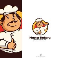 Bakery Chef Mascot Logo Template vector