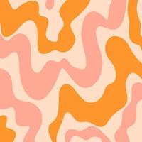 Orange Abstract Groovy Minimalist Liquid Swirls vector