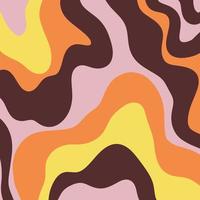 70s Wavy Liquid Abstract Swirl Lines vector