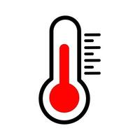 termómetro o icono de temperatura plano aislado sobre fondo blanco. vector