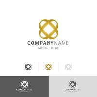 vector de logotipo geométrico de oro hexagonal de negocios