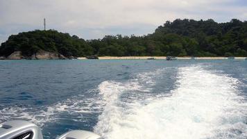 Rear view from speedboat departure from Similan Islands video