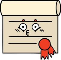 cute cartoon certificate vector