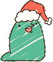 Christmas slug Chalk Drawing vector