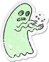 retro distressed sticker of a cartoon ghost vector