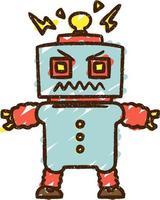 Angry Robot Chalk Drawing vector