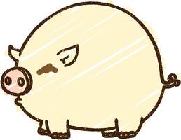 Tired Pig Chalk Drawing vector