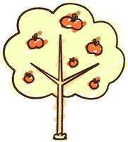 Apple Tree Chalk Drawing vector