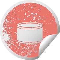 distressed circular peeling sticker symbol drum vector