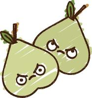 Angry Pears Chalk Drawing vector