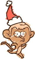 Crazy Monkey Chalk Drawing vector