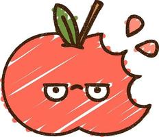 dibujo de tiza de manzana vector