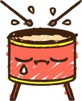 Crying Drum Chalk Drawing vector