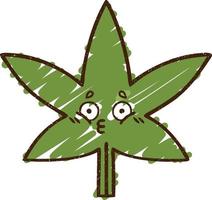 Marijuana Leaf Chalk Drawing vector