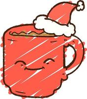 dibujo de tiza de café de navidad vector