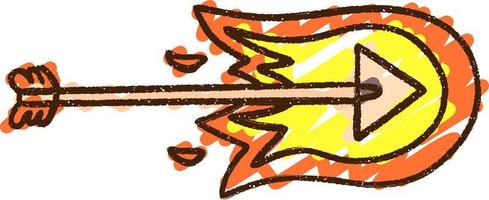 Flaming Arrow Chalk Drawing vector