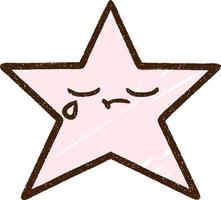 Crying Star Chalk Drawing vector