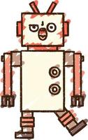 dibujo de tiza de robot vector