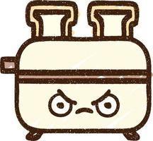 Annoyed Toaster Chalk Drawing vector