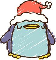 Christmas Penguin Chalk Drawing vector