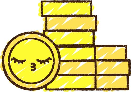 Coin Stack Chalk Drawing vector