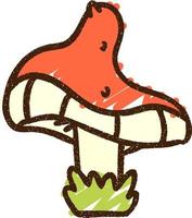 Toadstool Mushroom Chalk Drawing vector