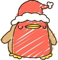 Christmas Penguin Chalk Drawing vector