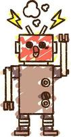 Robot Chalk Drawing vector