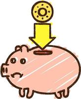 Piggy Bank Chalk Drawing vector