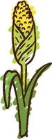 Corn Stalk Chalk Drawing vector