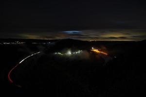 long time exposure at blue hour from the small Saarschleife. photo