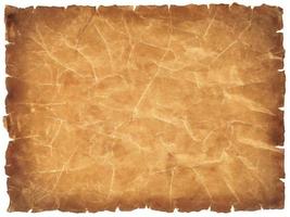 old parchment paper sheet vintage aged or texture isolated on white background photo