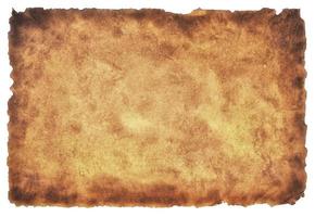 old parchment paper sheet vintage aged or texture isolated on white background photo