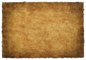 old parchment paper sheet vintage aged or texture isolated on white background photo