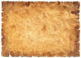 old parchment paper sheet vintage aged or texture isolated on white background photo