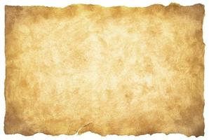 old parchment paper sheet vintage aged or texture isolated on white background photo