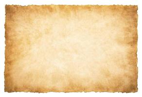 old parchment paper sheet vintage aged or texture isolated on white background photo