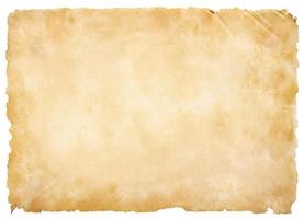 old parchment paper sheet vintage aged or texture isolated on white background photo