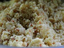 Glutinous  rice mixed with coconut milk photo