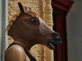 mannequin with a horse mask. photo