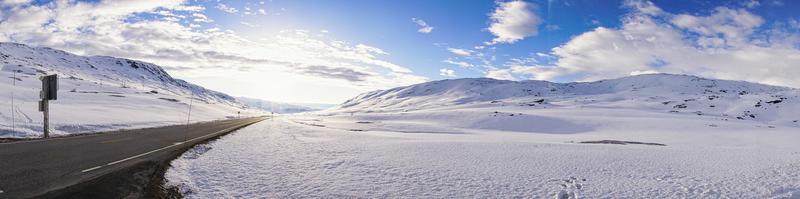 vacation trip to norway over a glacier covered with snow photo