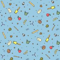 School pattern. Back to school. Doodle school background. Seamless school vector illustration