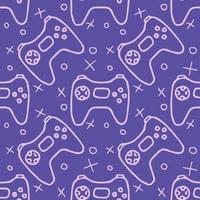 Pattern with gamepad icons. Seamless gaming pattern. vector