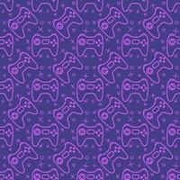 Pattern with gamepad icons. Seamless gaming pattern. vector