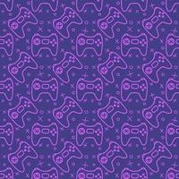 Pattern with gamepad icons. Seamless gaming pattern. vector