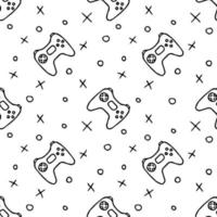 Pattern with gamepad icons. Seamless gaming pattern. vector