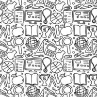 School pattern. Back to school. Doodle school background. Seamless school vector illustration