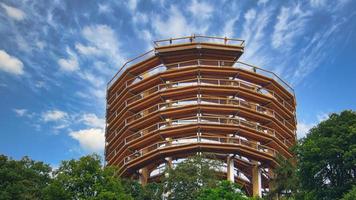 Cloef at the Saar loop, observation tower with view of the Saar. Landscape panorama. photo